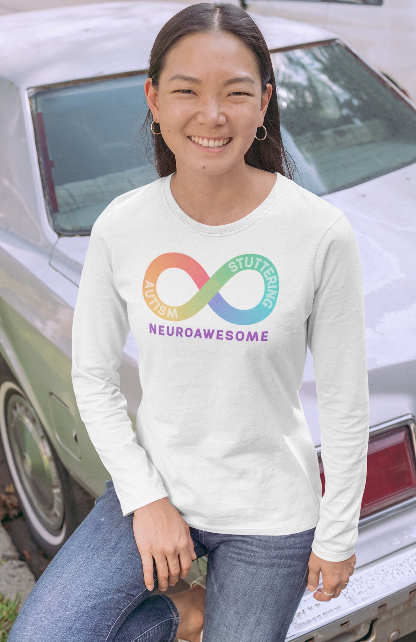 Neuroawesome Autism Stuttering Long Sleeve Tshirt