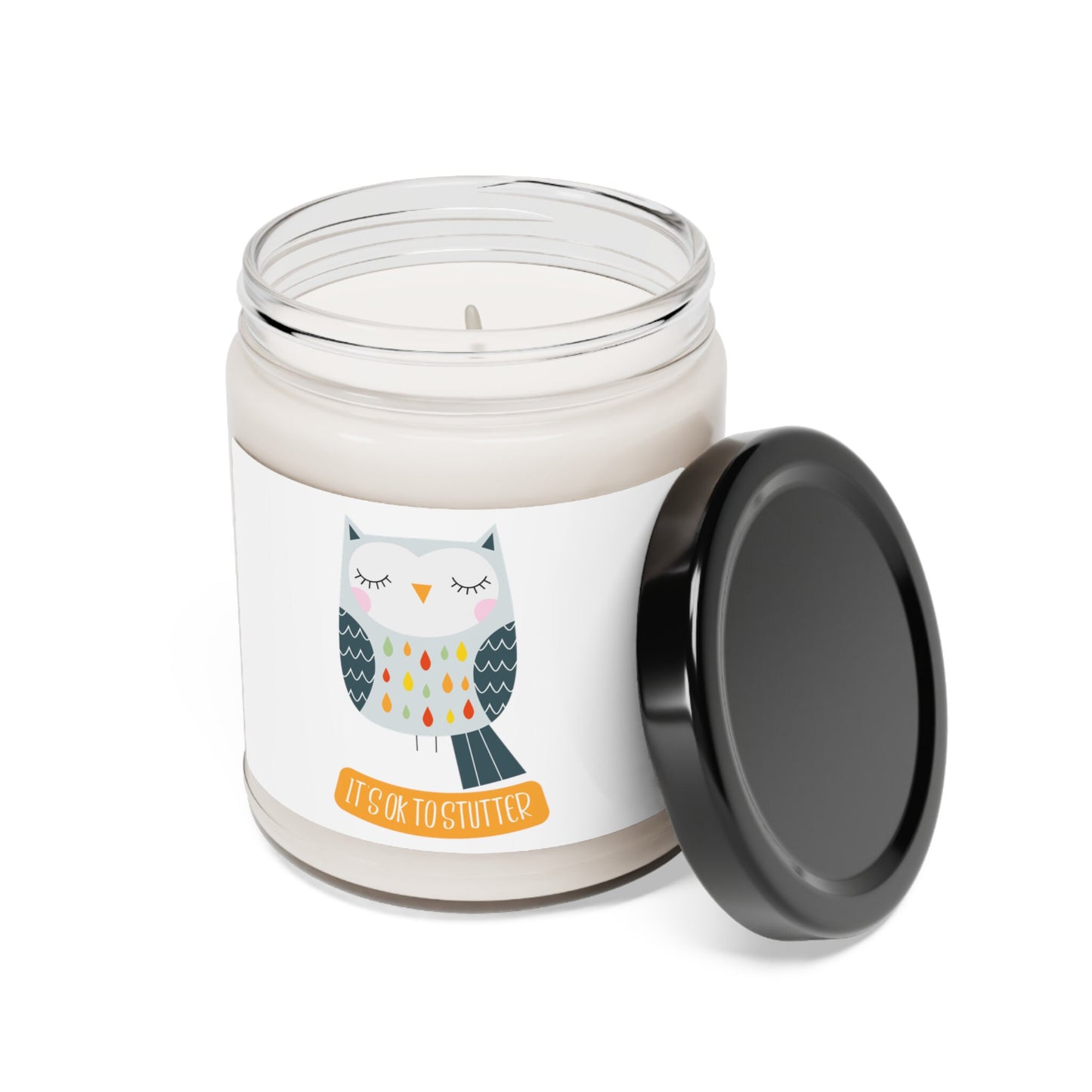 It's OK to Stutter Owl Scented Soy Candle, 9oz