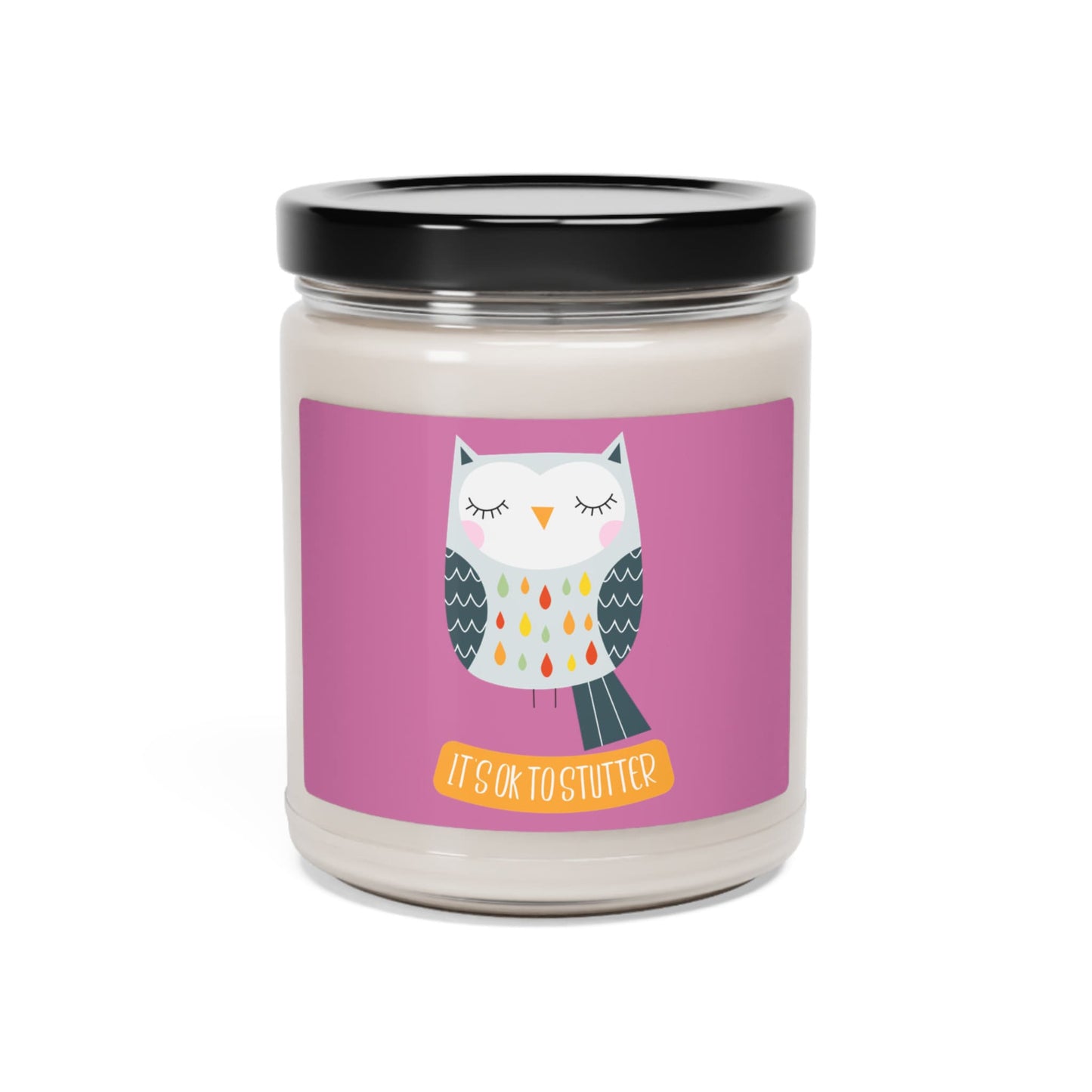 It's OK to Stutter Owl Scented Soy Candle, 9oz