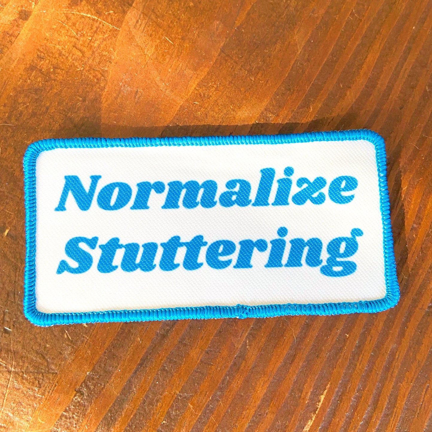 Normalize Stuttering Embroidered Edges Patch, 2 x 4"