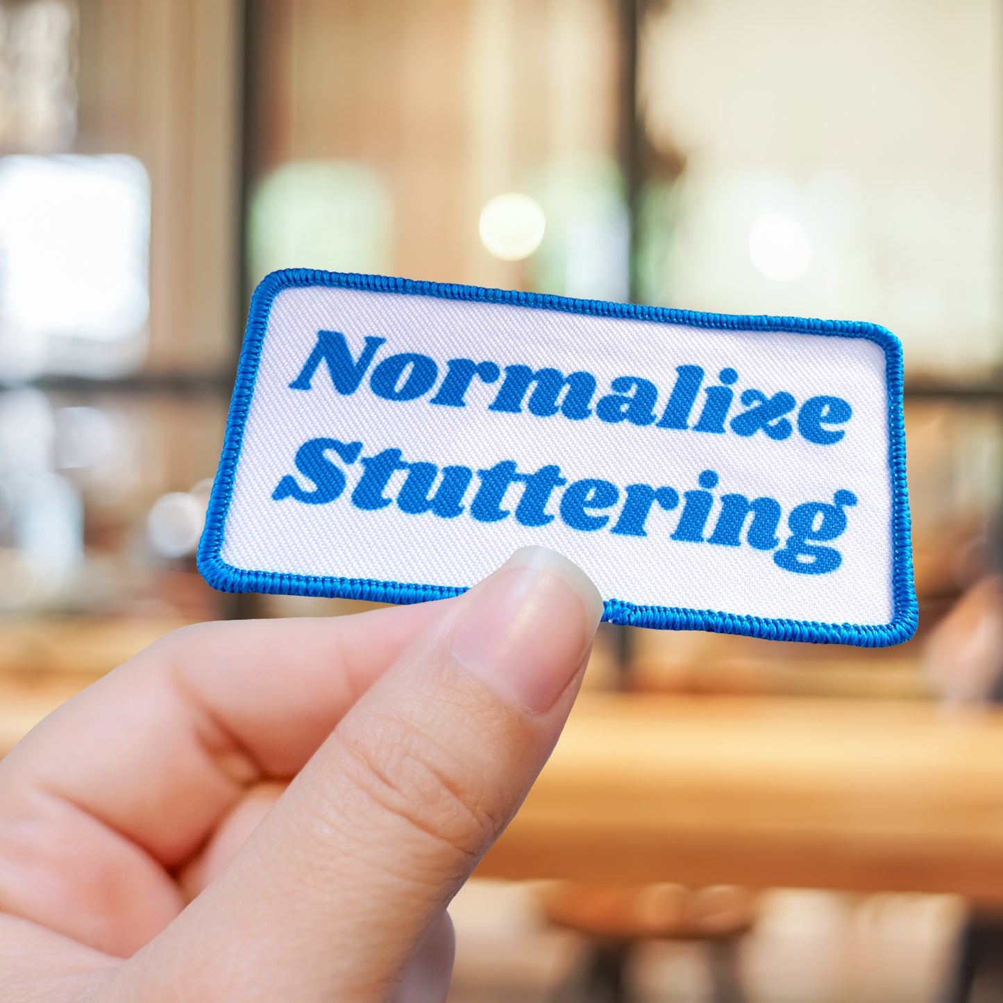 Normalize Stuttering Embroidered Edges Patch, 2 x 4"