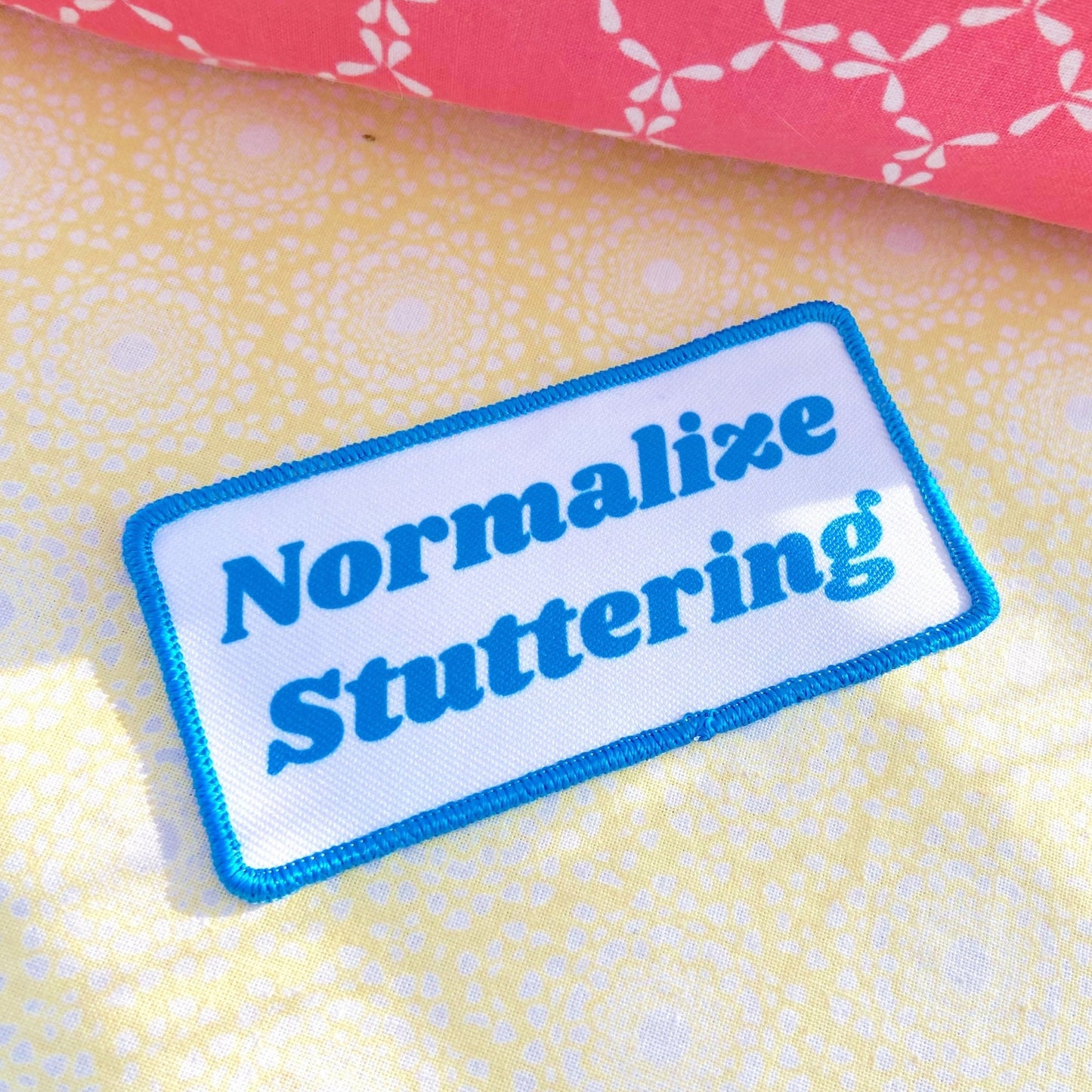 Normalize Stuttering Embroidered Edges Patch, 2 x 4"