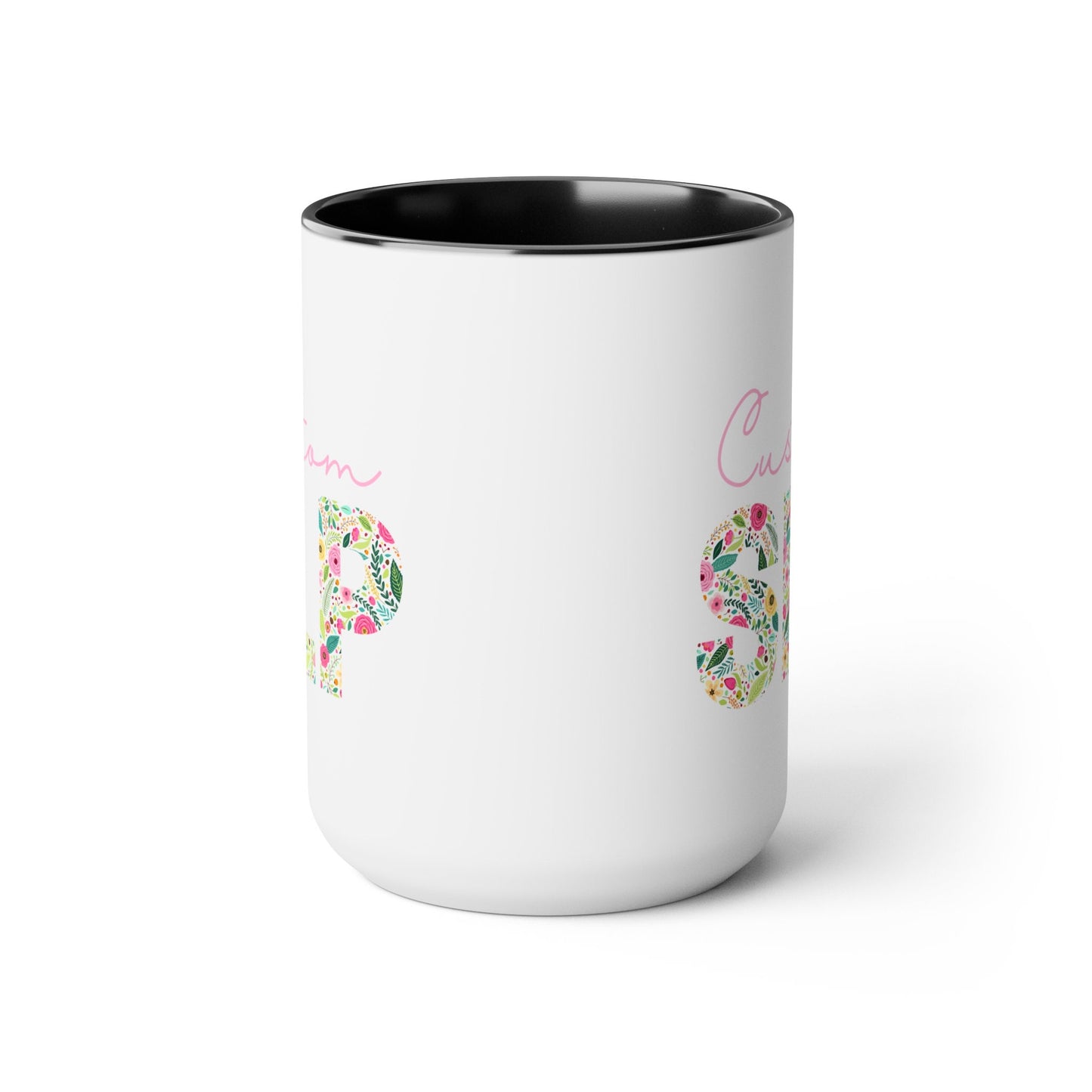 Custom Name Floral SLP 15oz Two-Tone Mug