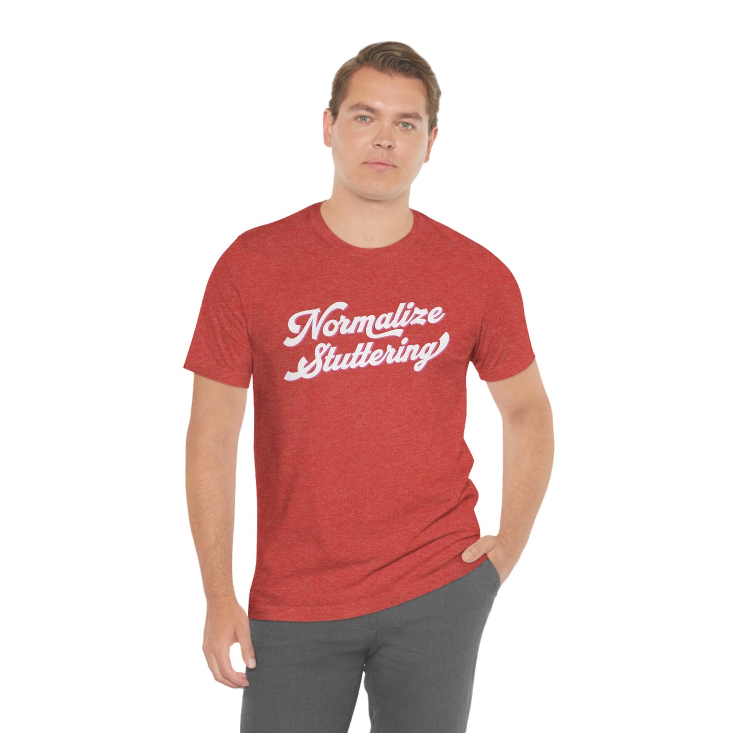 Normalize Stuttering Retro Text Stutter T-shirt