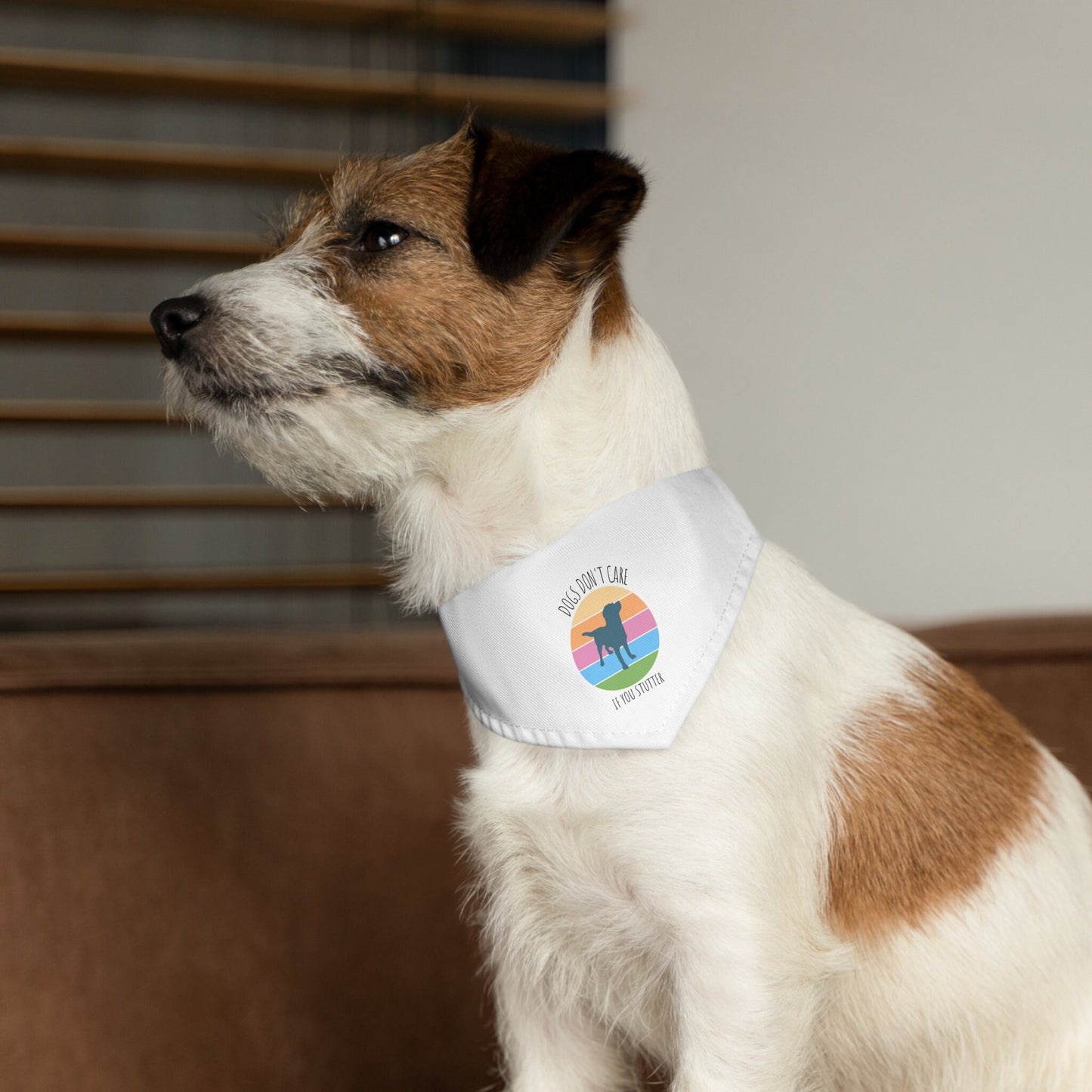 Dogs Don't Care if You Stutter Pet Bandana Collar