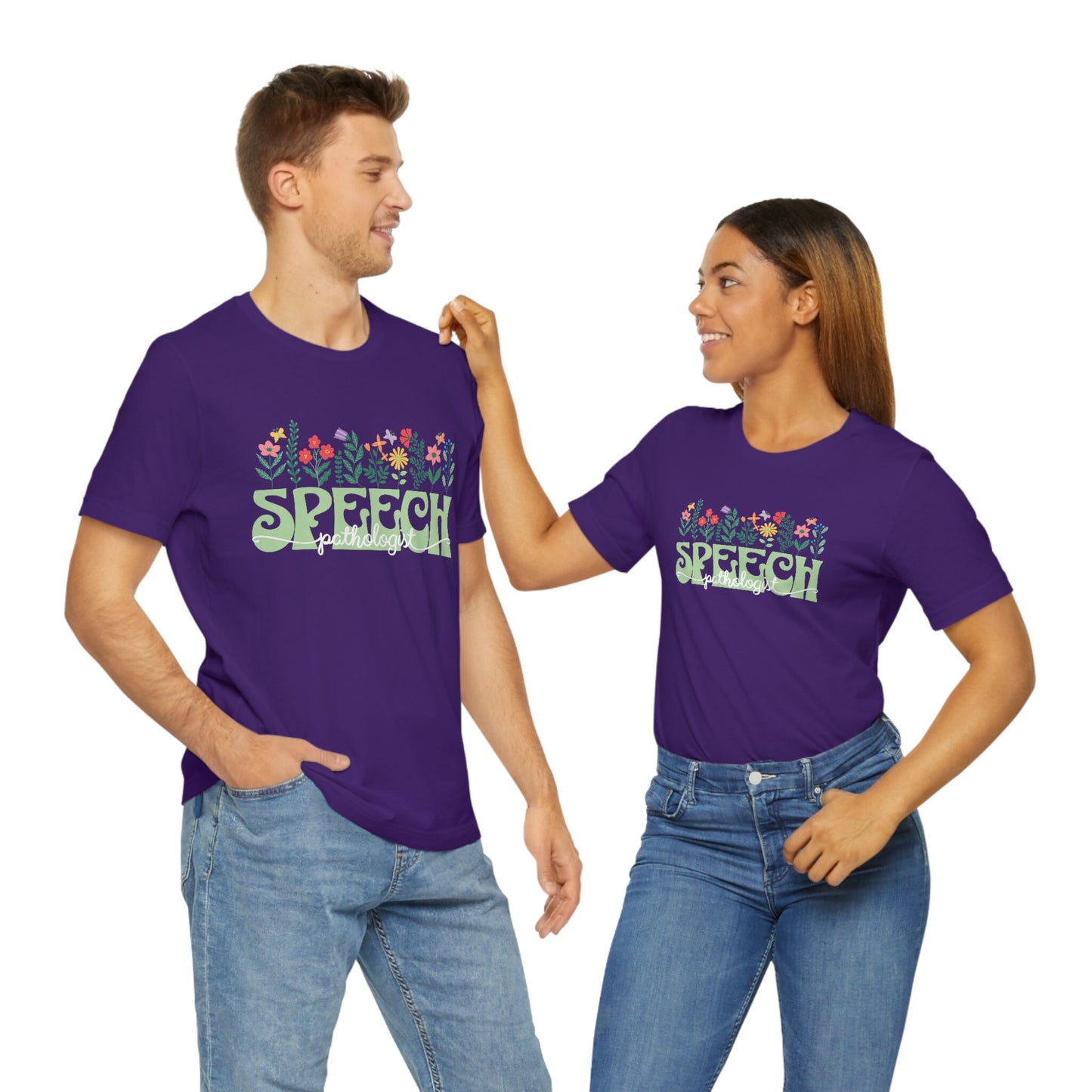 Speech-Language Pathologist SLP Retro Spring Flowers T-shirt