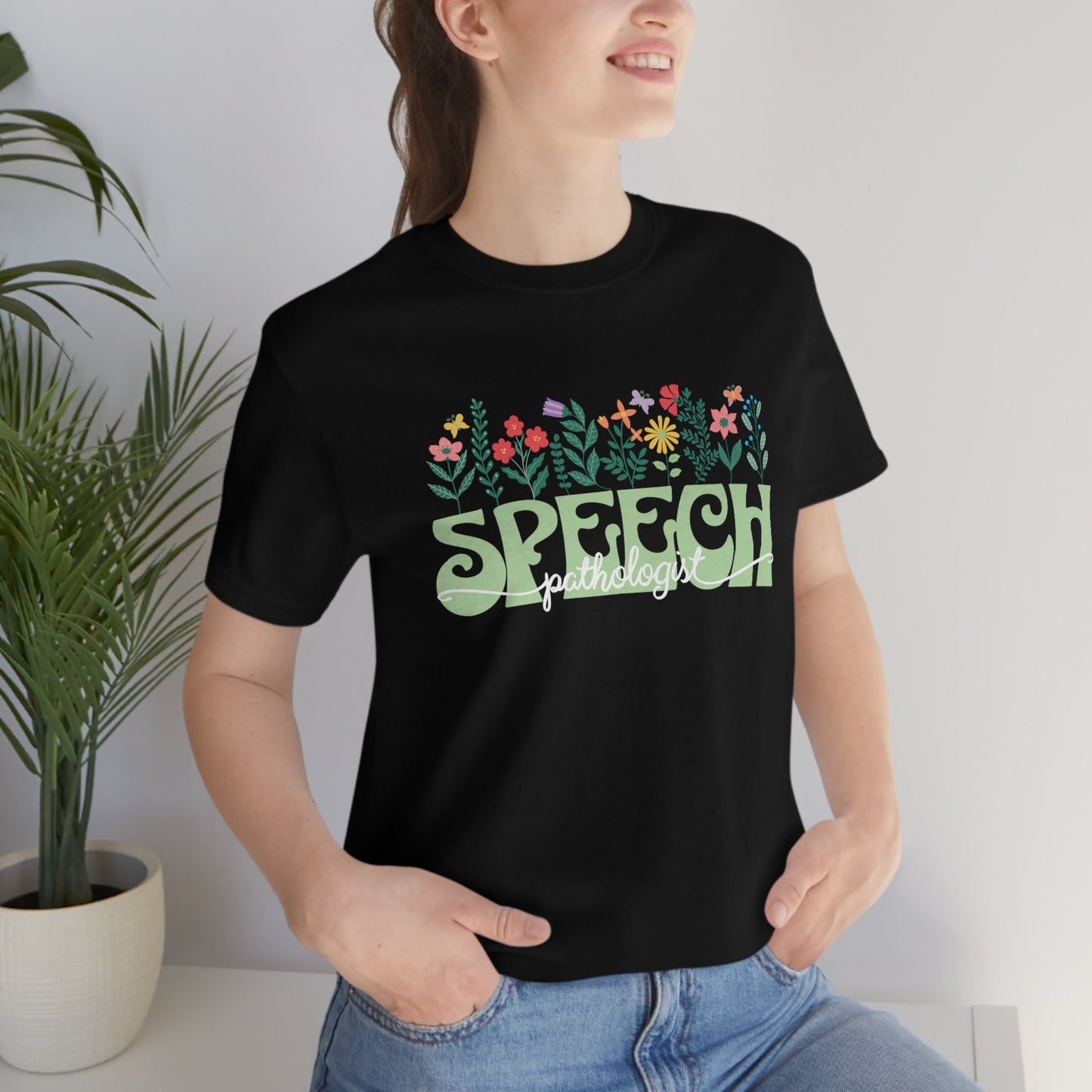 Speech-Language Pathologist SLP Retro Spring Flowers T-shirt