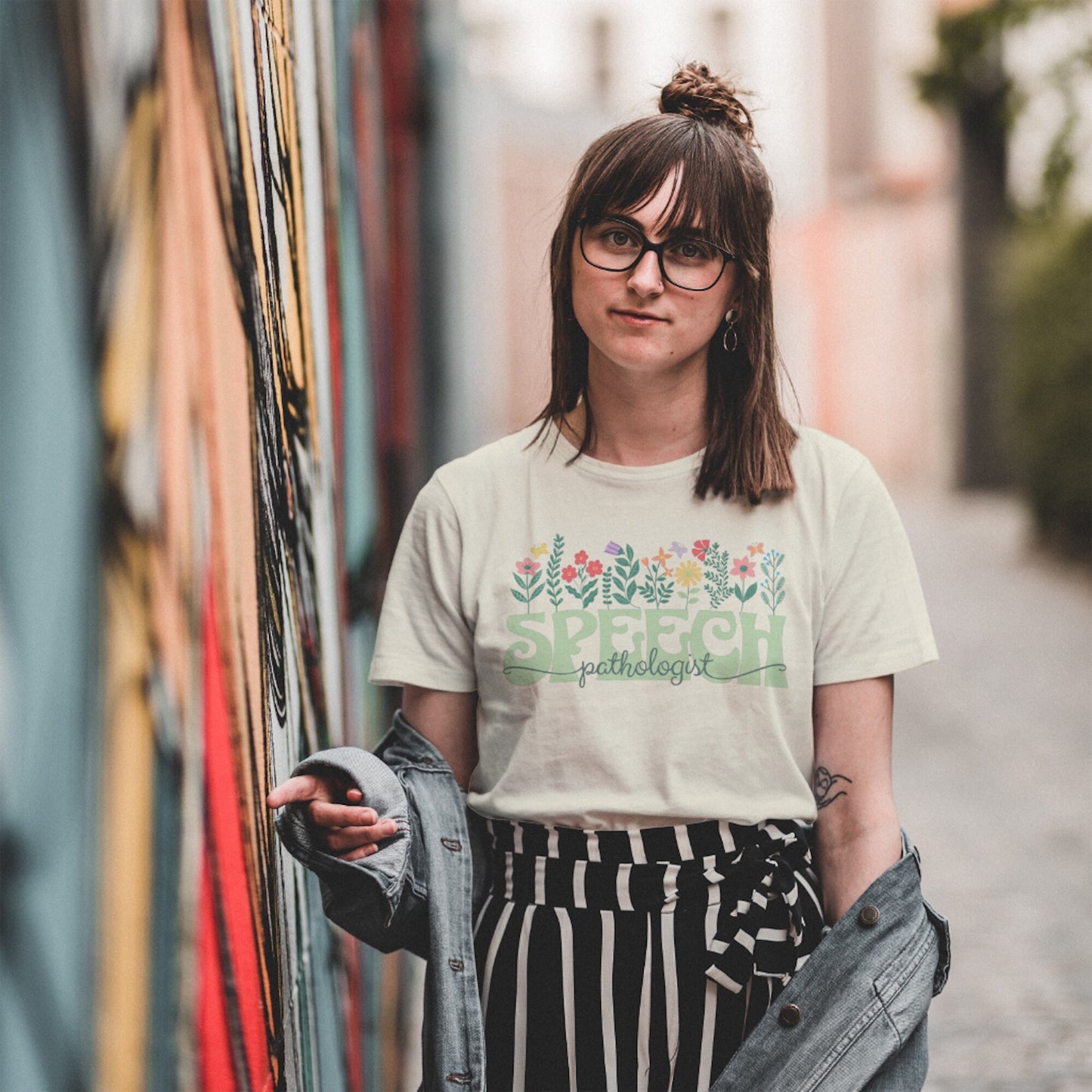 Speech-Language Pathologist SLP Retro Spring Flowers T-shirt