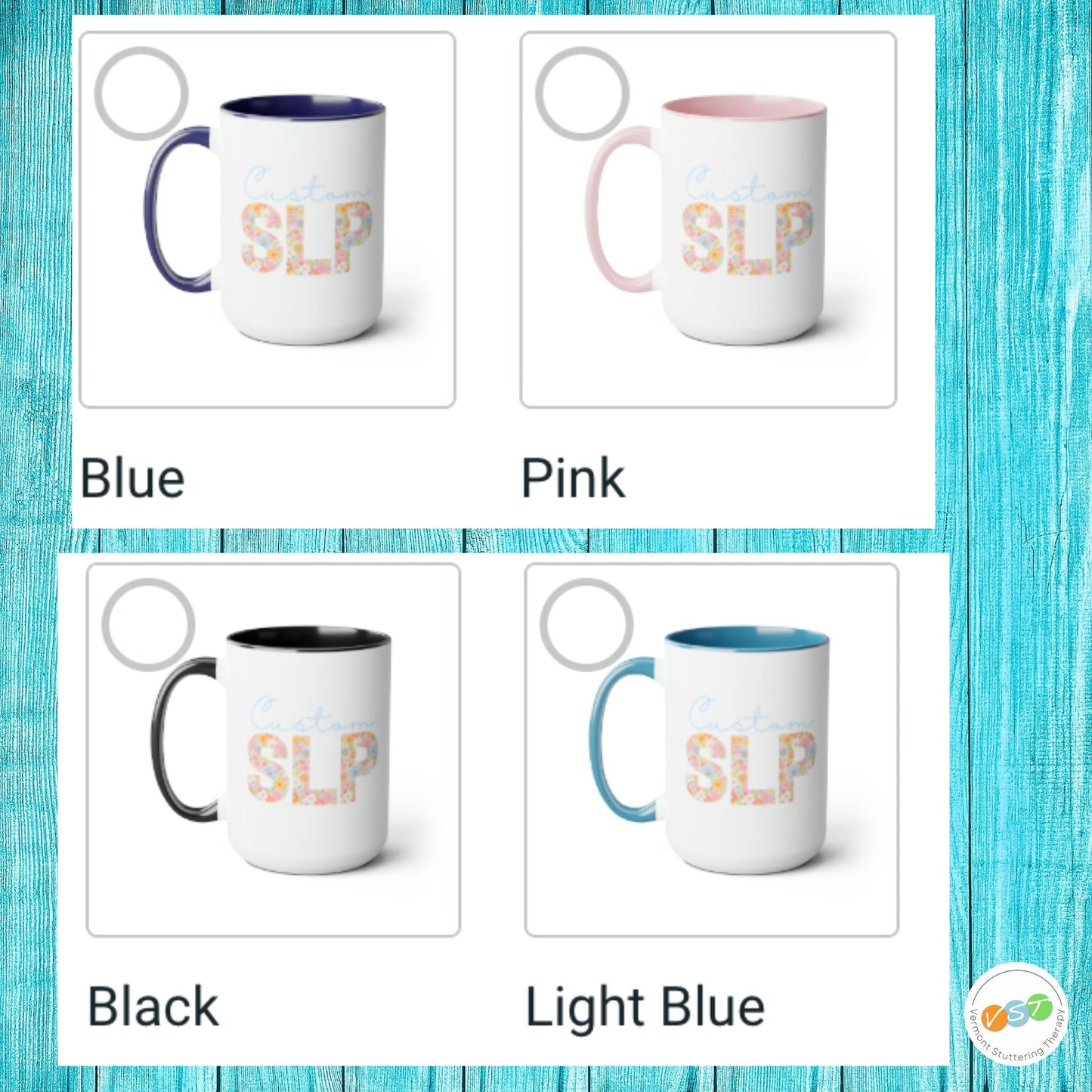 Custom Floral Retro SLP Coffee 15oz Mug