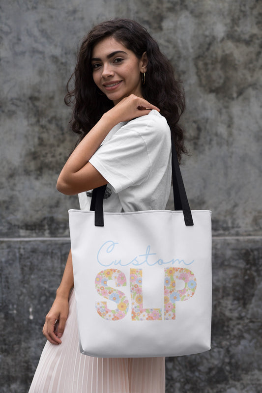 Custom Floral SLP Tote Bag