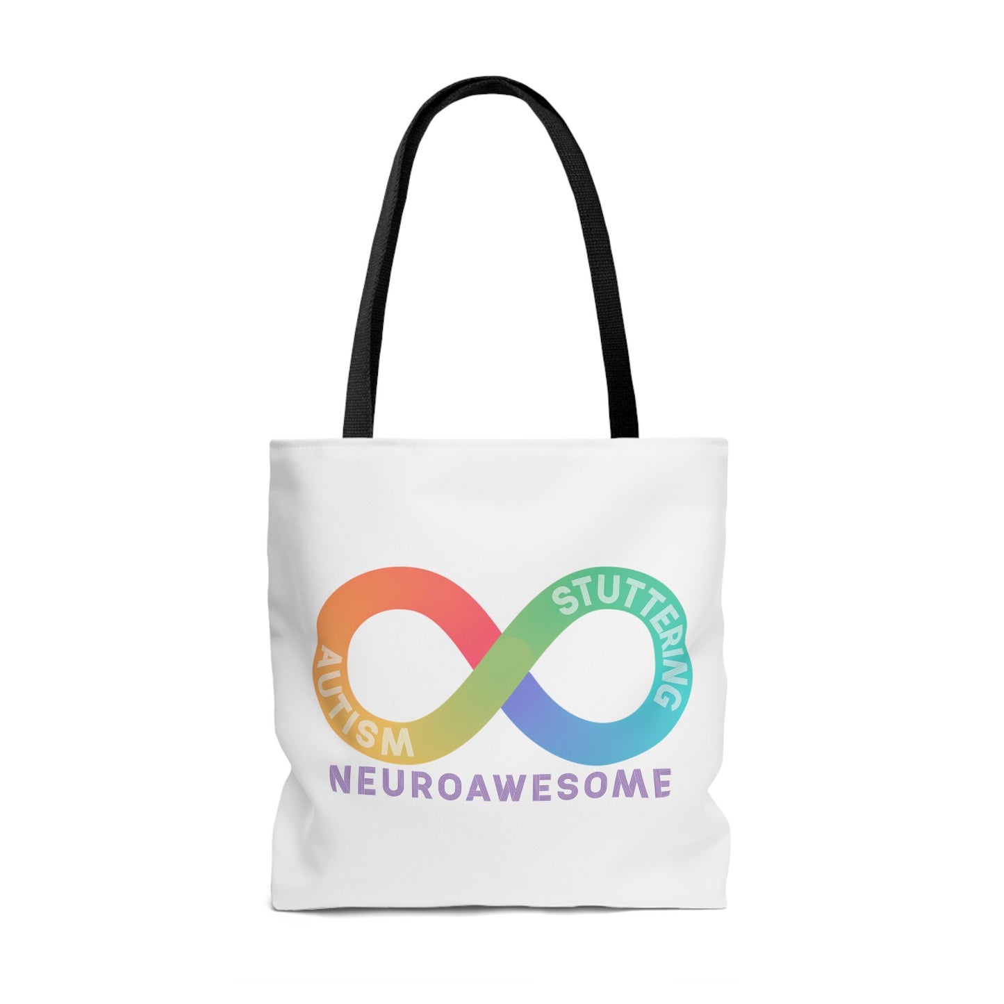 Neuroawesome Stuttering Autism Infinity Tote Bag (3 sizes)