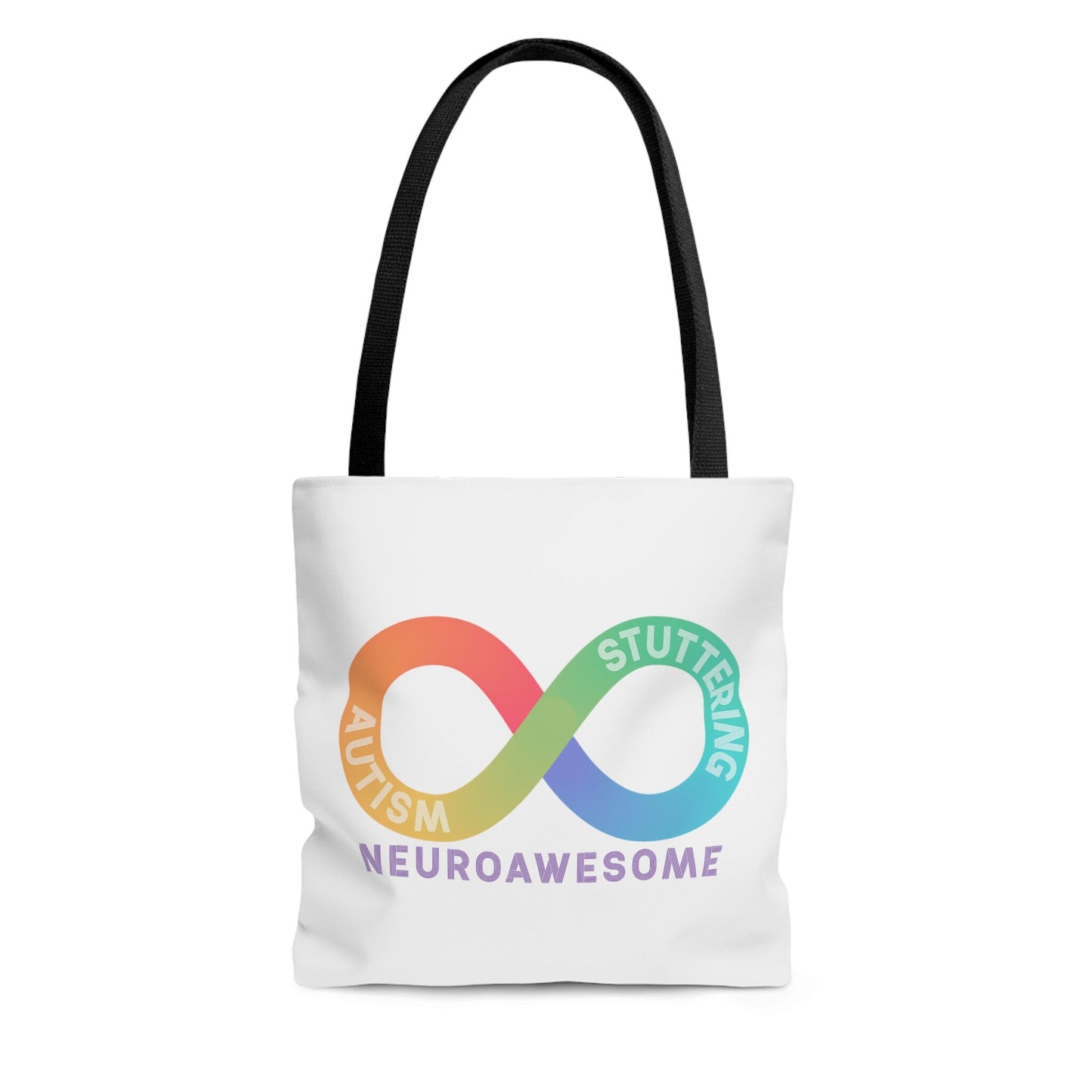 Neuroawesome Stuttering Autism Infinity Tote Bag (3 sizes)