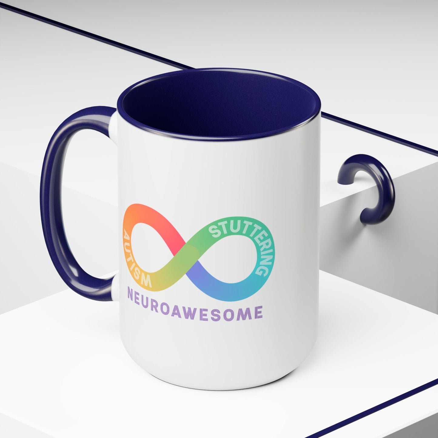 Neuroawesome Stuttering Autism Infinity 15 oz Mug