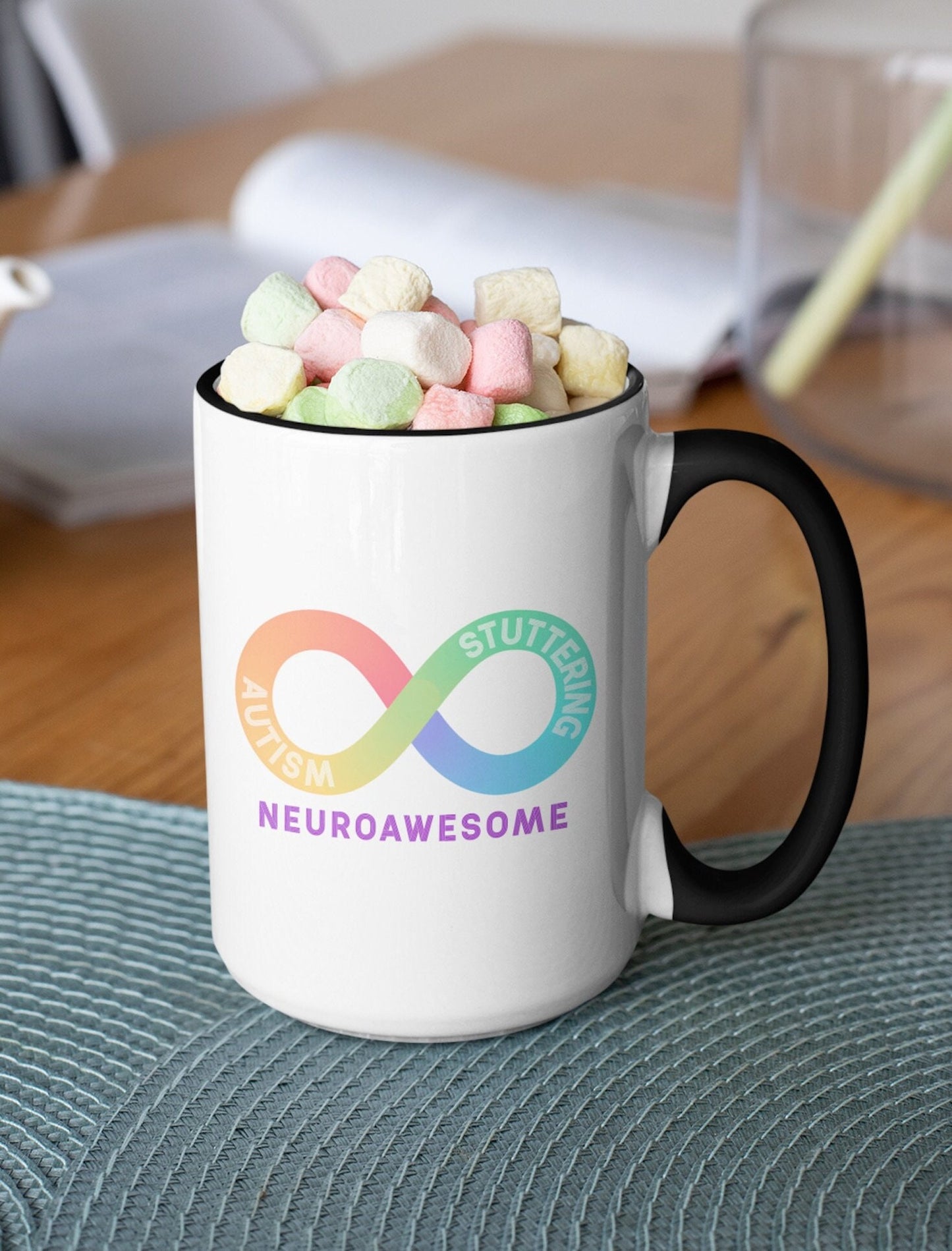 Neuroawesome Stuttering Autism Infinity 15 oz Mug