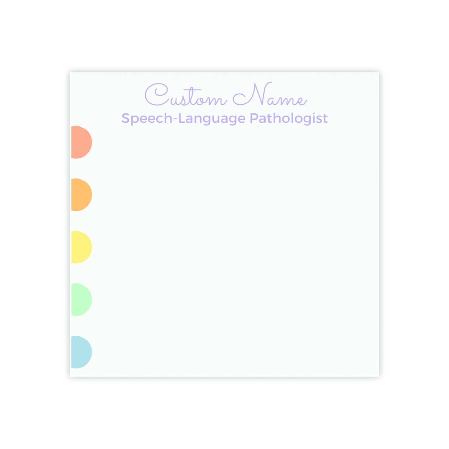 Custom Rainbow Dot SLP Sticky Note Pad