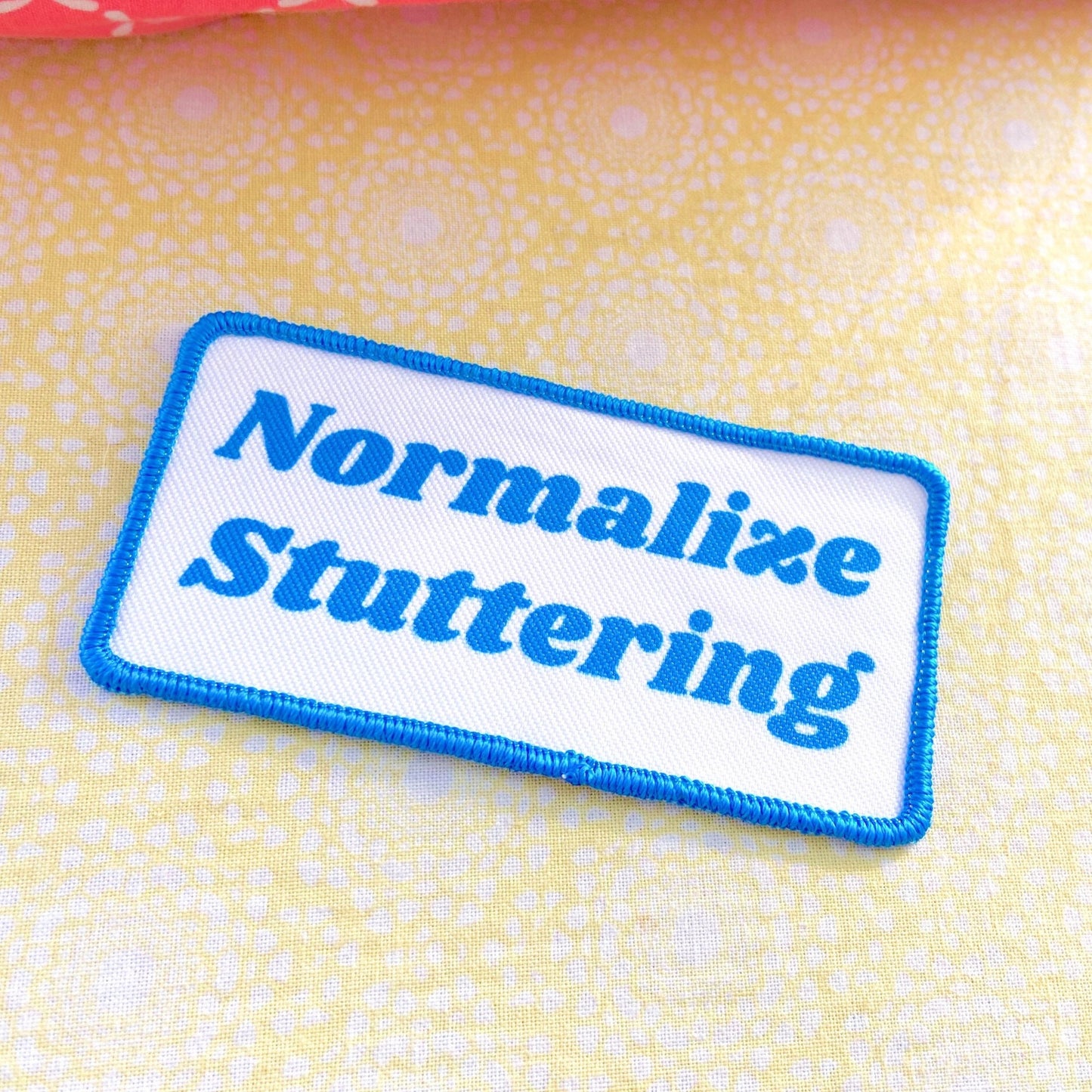 Normalize Stuttering Embroidered Edges Patch, 2 x 4"