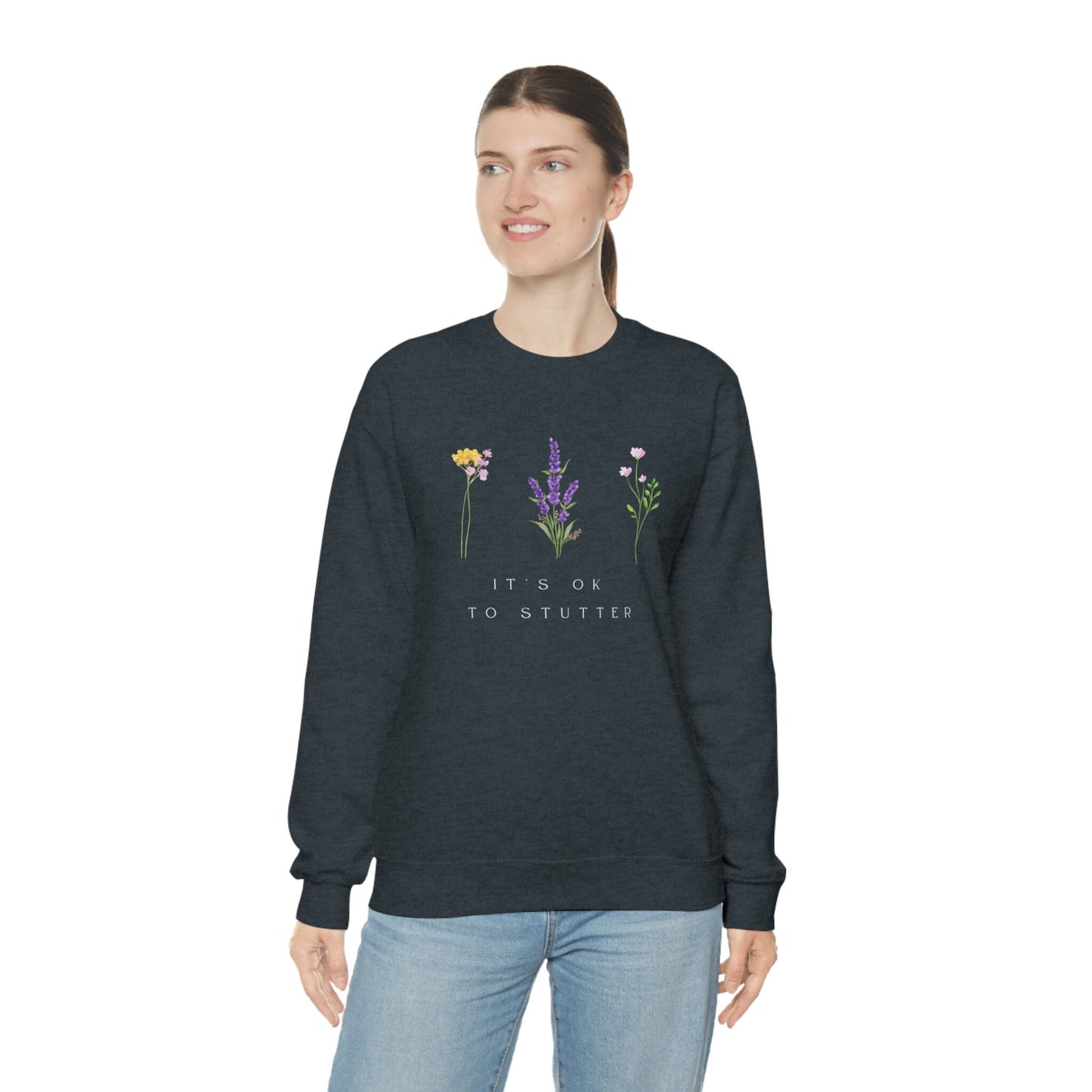 It's OK to Stutter Floral Sweatshirt