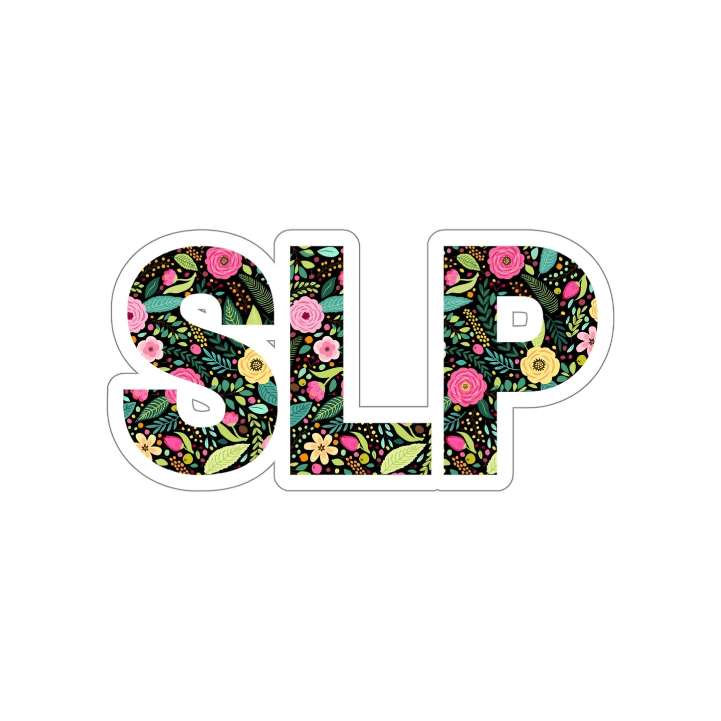 Dark Retro Floral SLP Sticker, 2", 3", 4", or 5"