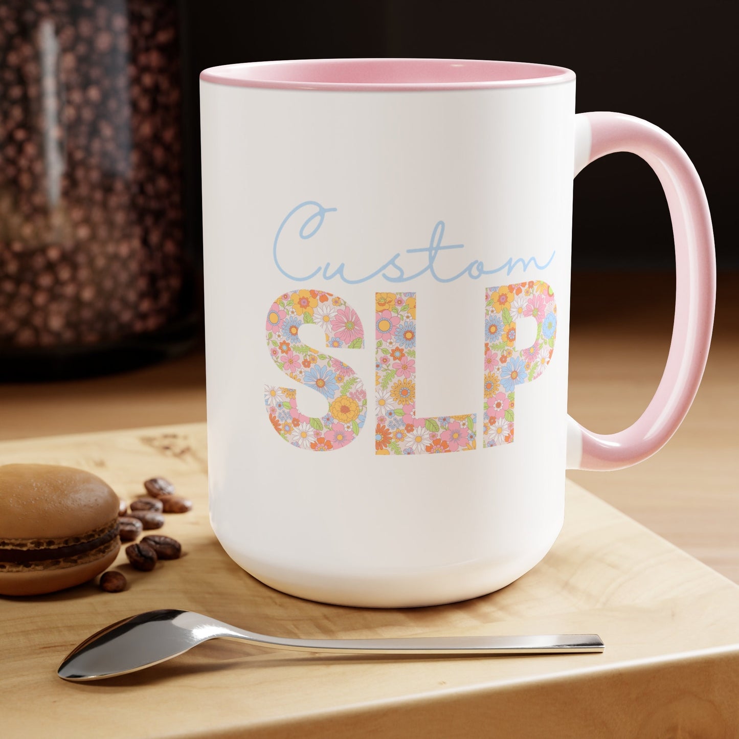 Custom Floral Retro SLP Coffee 15oz Mug