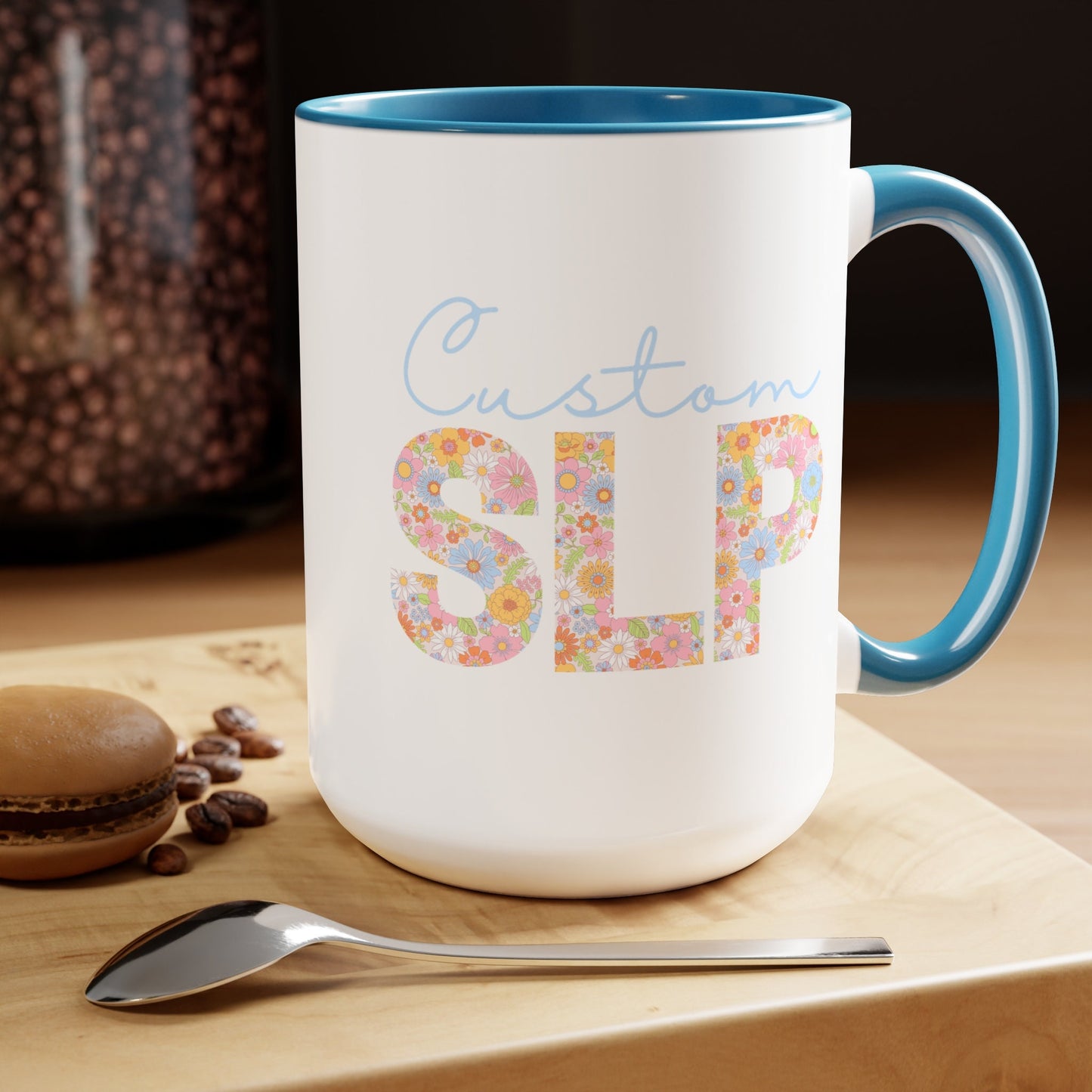 Custom Floral Retro SLP Coffee 15oz Mug