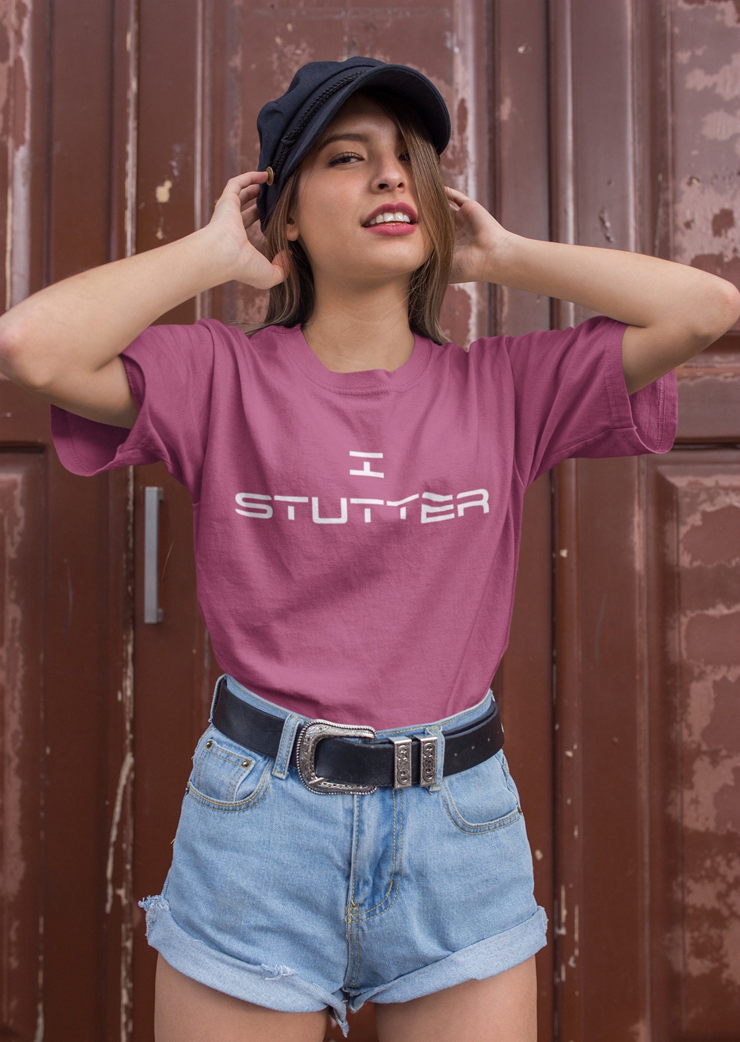 I Stutter Minimalist 90s Text Stuttering Tshirt