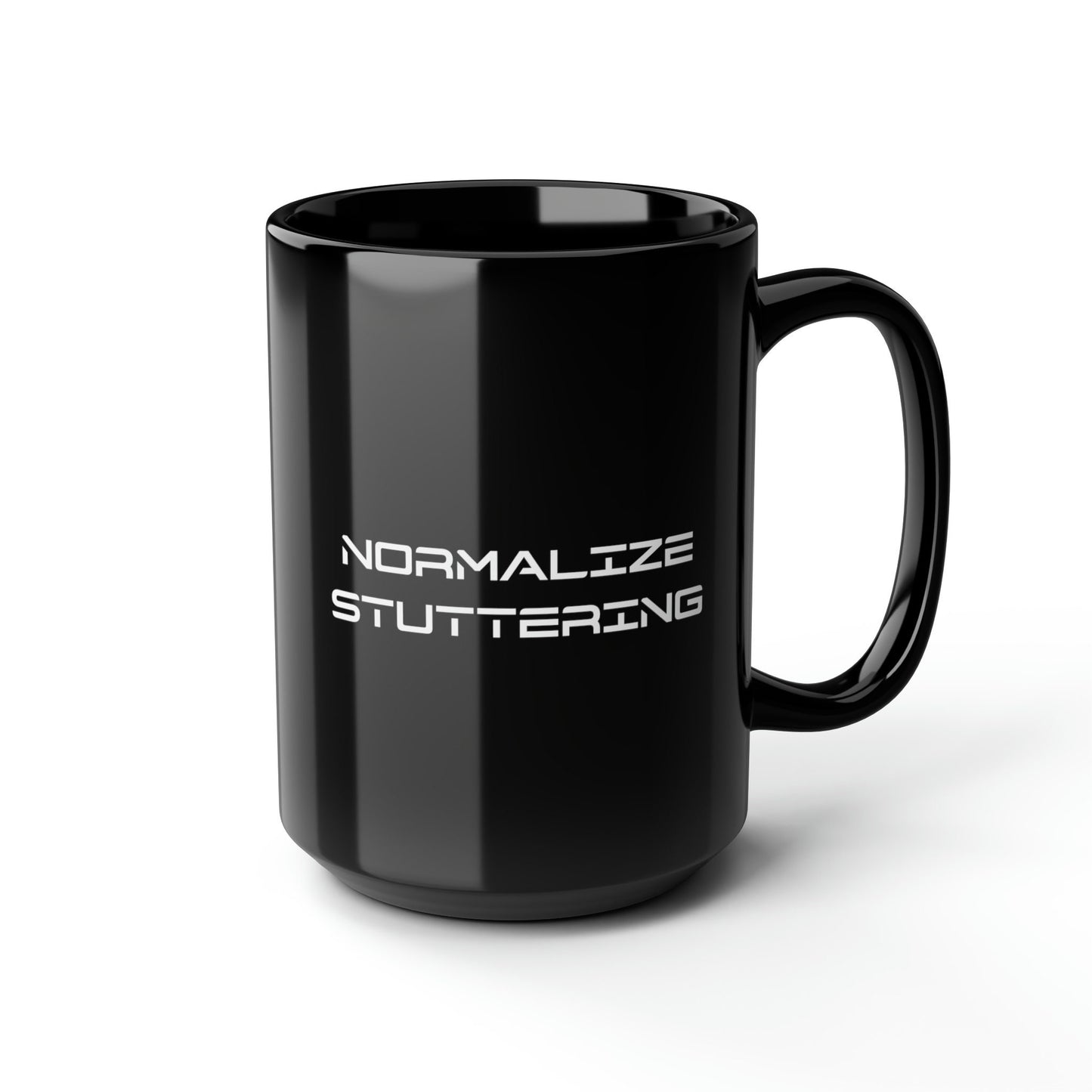 Normalize Stuttering Black 15oz mug