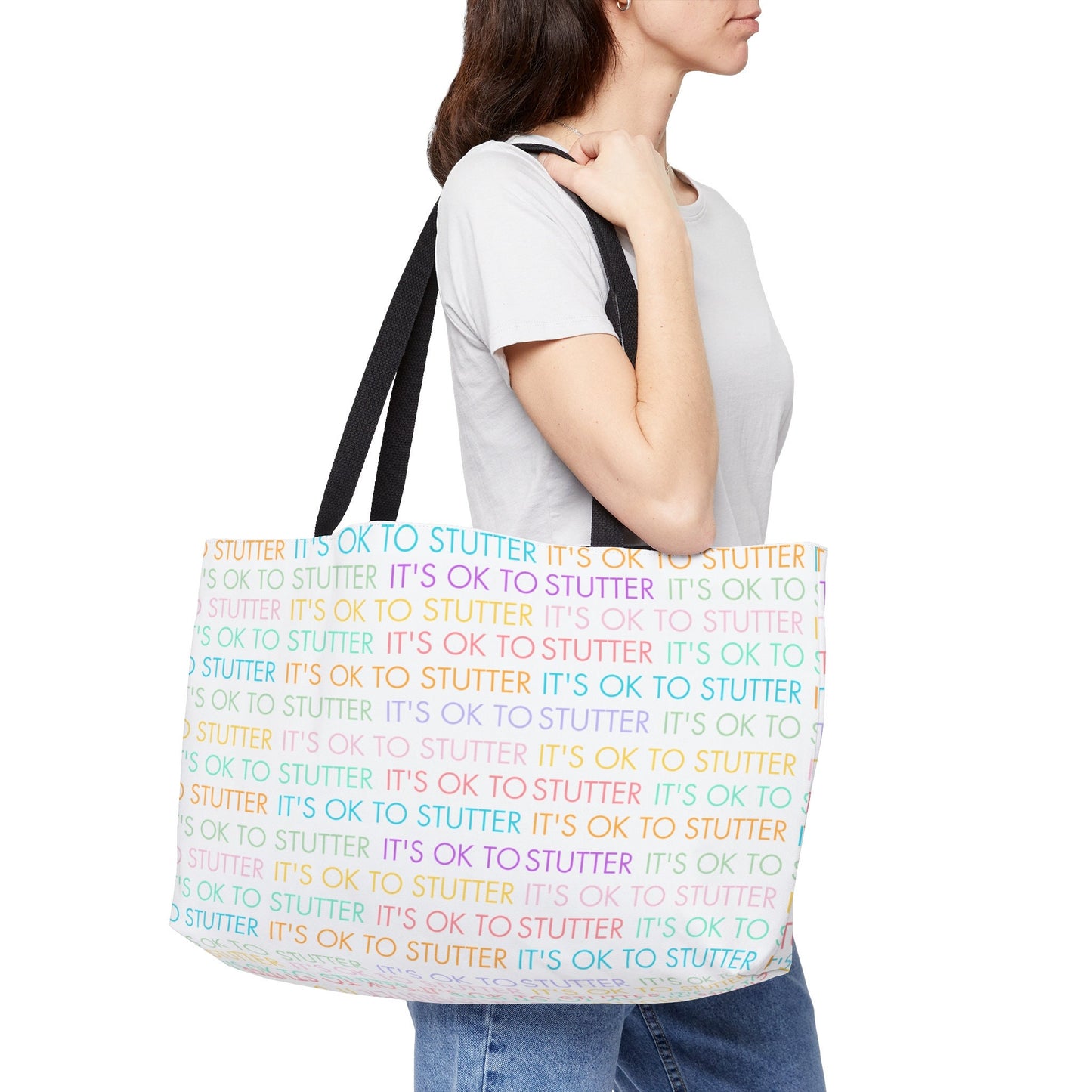 It's OK to Stutter Weekender Pastel Tote Bag