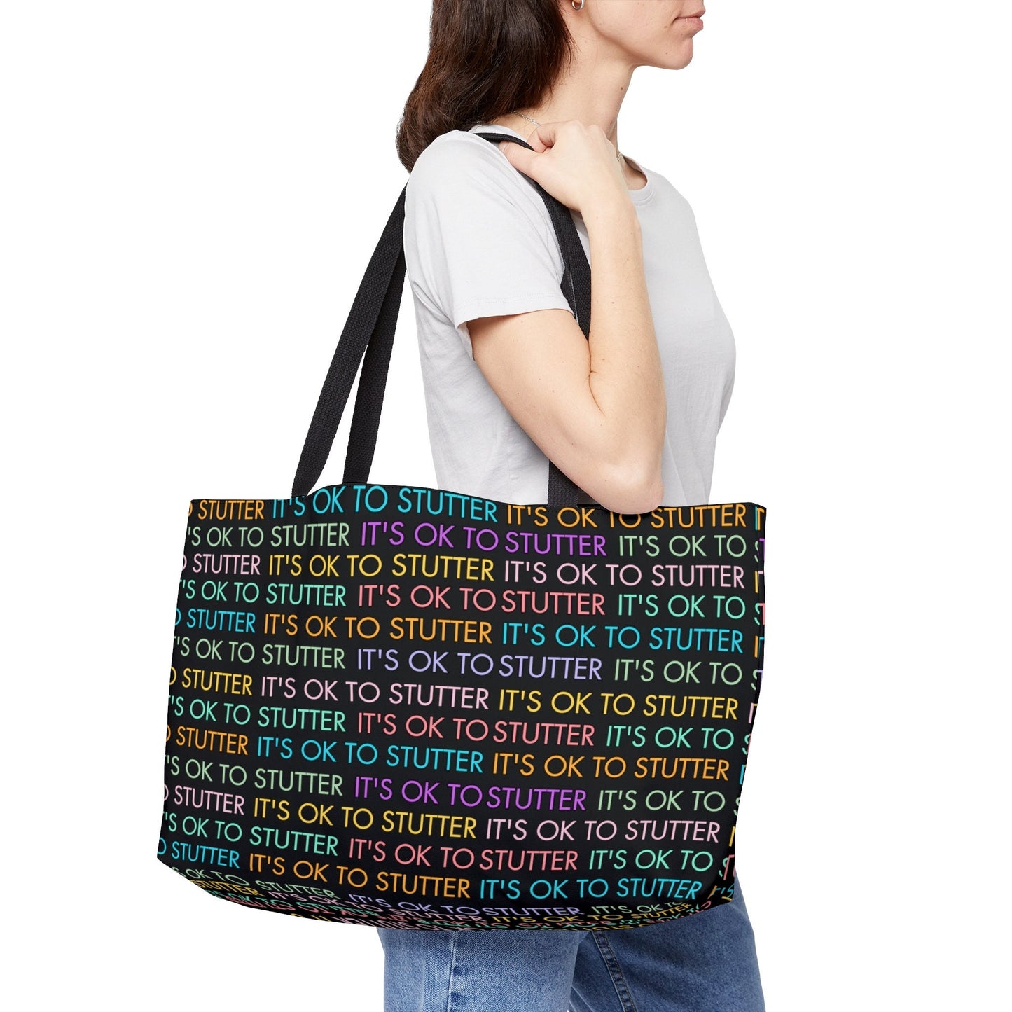 It's OK to Stutter Weekender Pastel Tote Bag