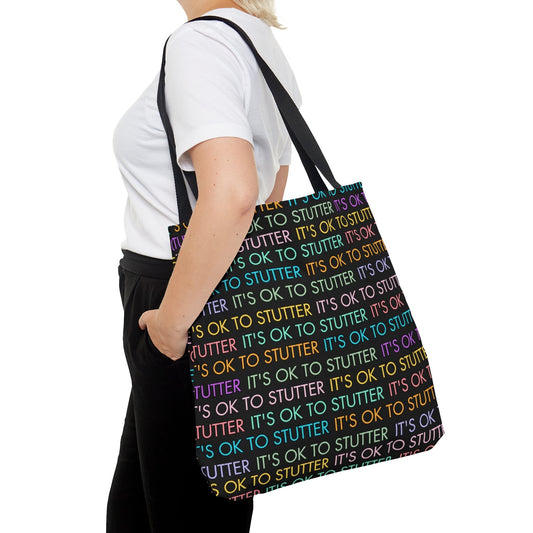 It's OK to Stutter Allover Print Tote Bag (3 size options)