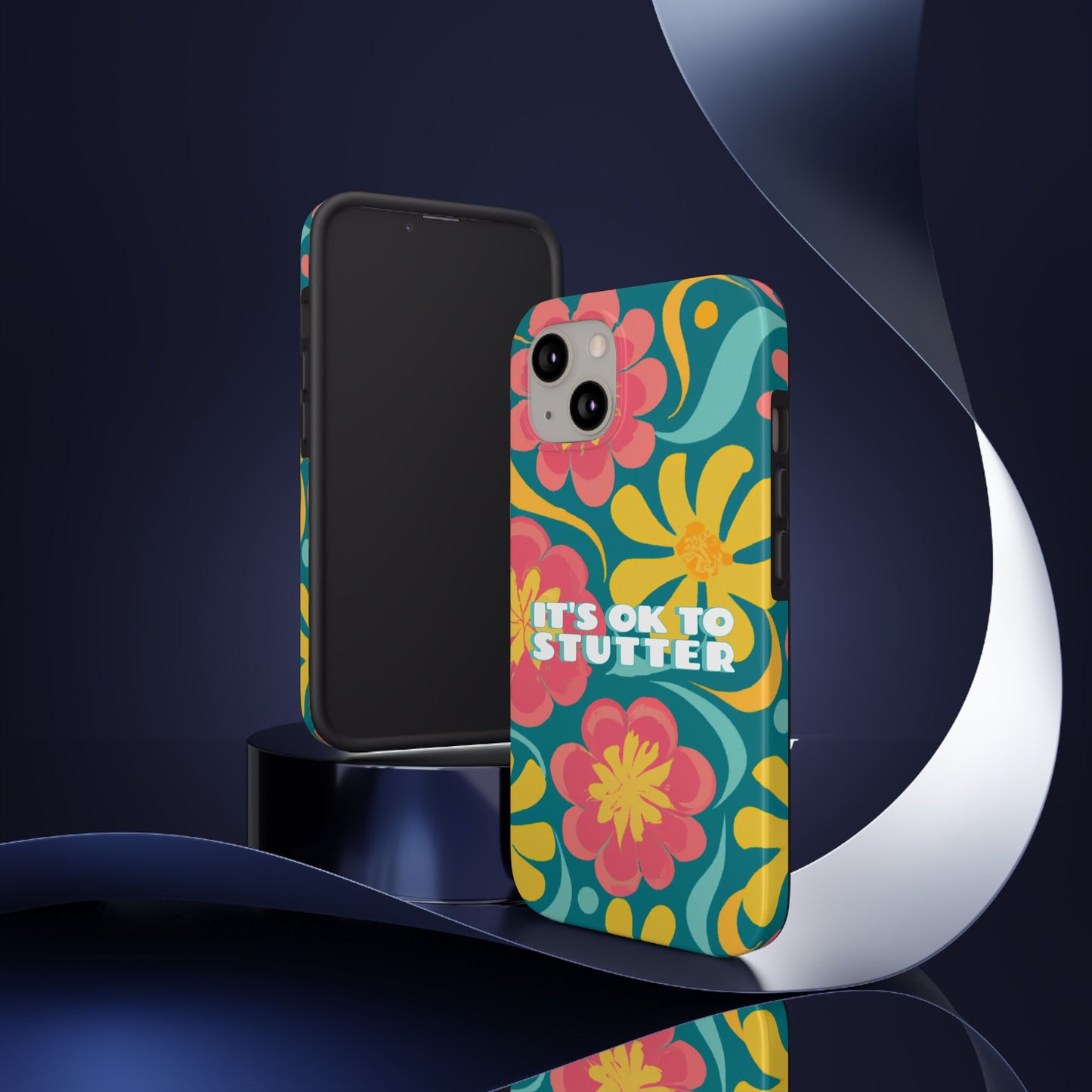 It's OK to Stutter Retro Floral Tough Phone Case