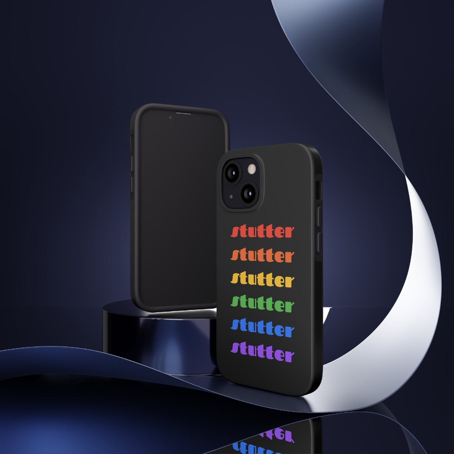 Stutter Pride Rainbow Tough Phone Case