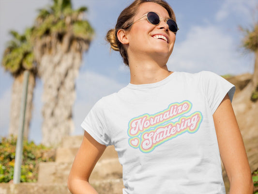 Normalize Stuttering Retro Text Stuttering Tshirt