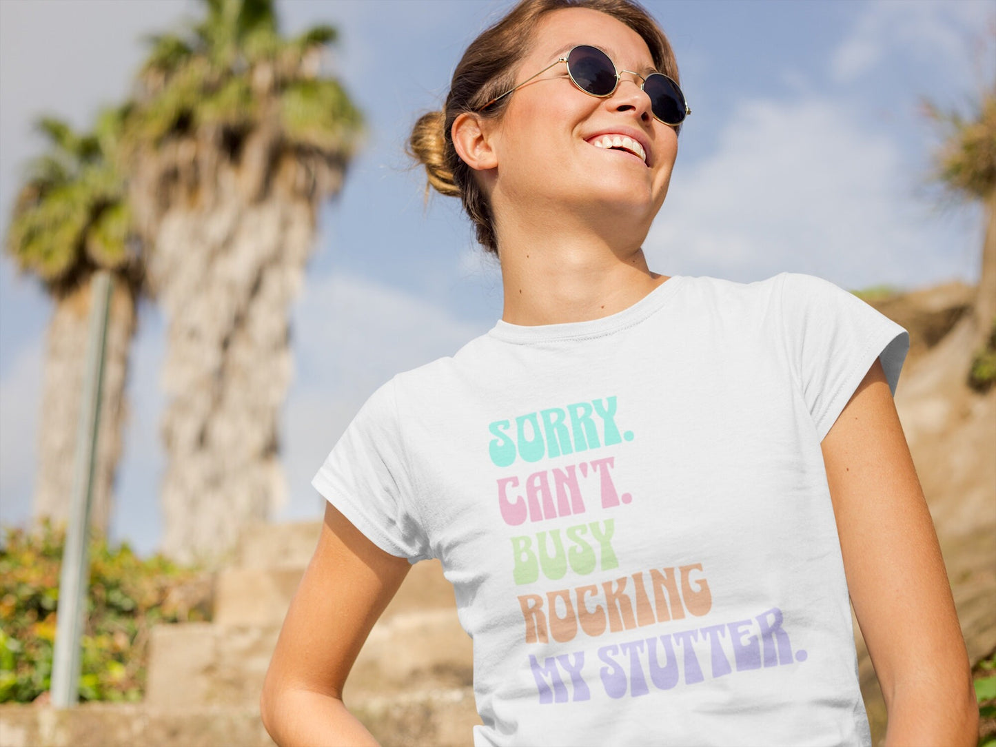 Sorry Can't Busy Rocking My Stutter Funny T-shirt