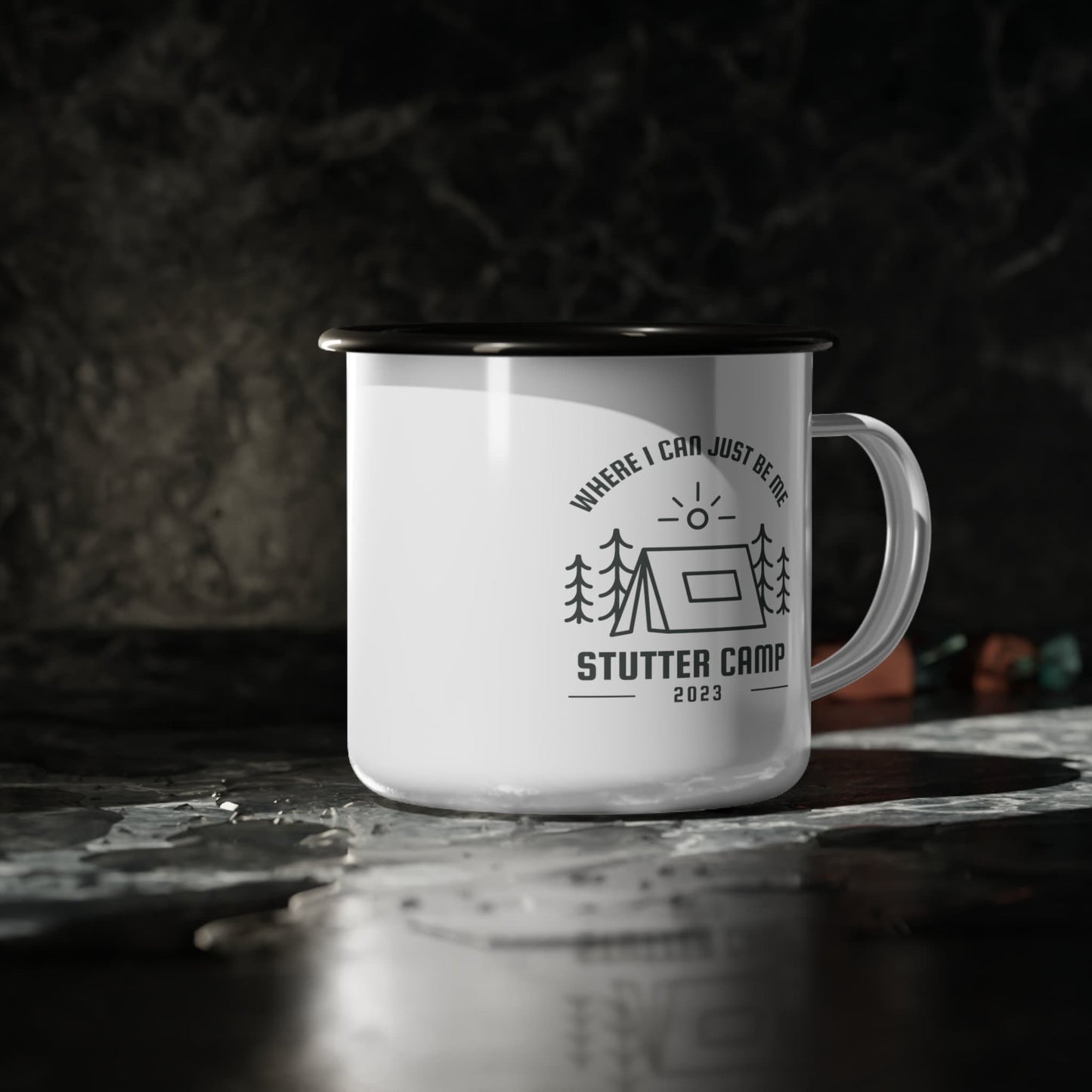 Stutter Camp Where I can be Me Enamel Coffee Mug