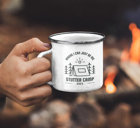Stutter Camp Where I can be Me Enamel Coffee Mug