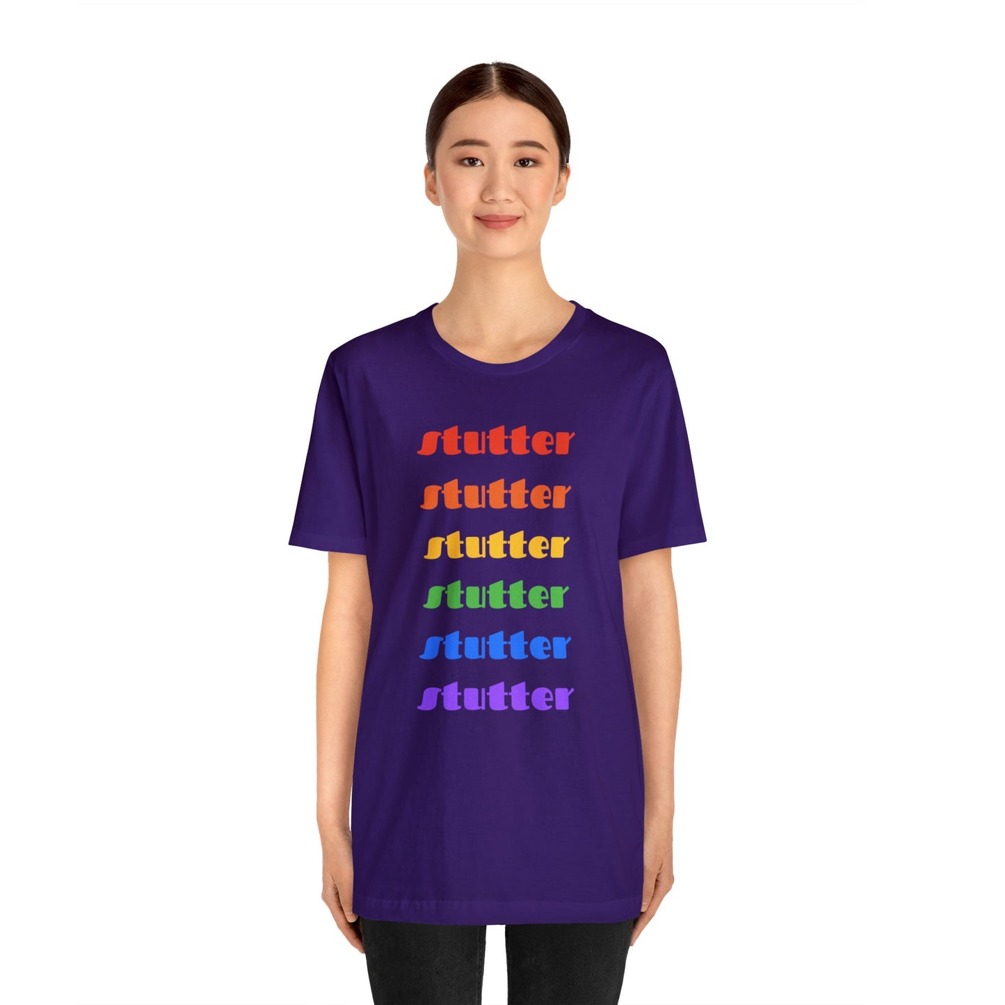 Stutter Pride Rainbow Text Stuttering Tshirt