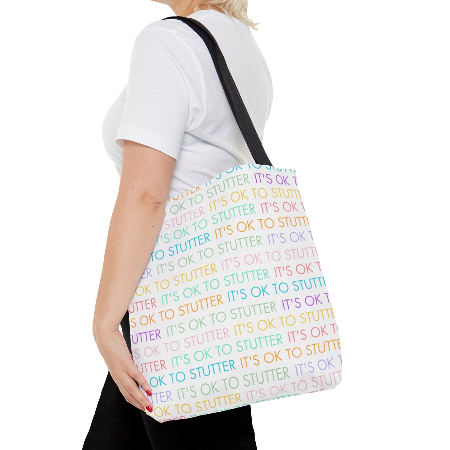 It's OK to Stutter Allover Print Tote Bag (3 size options)