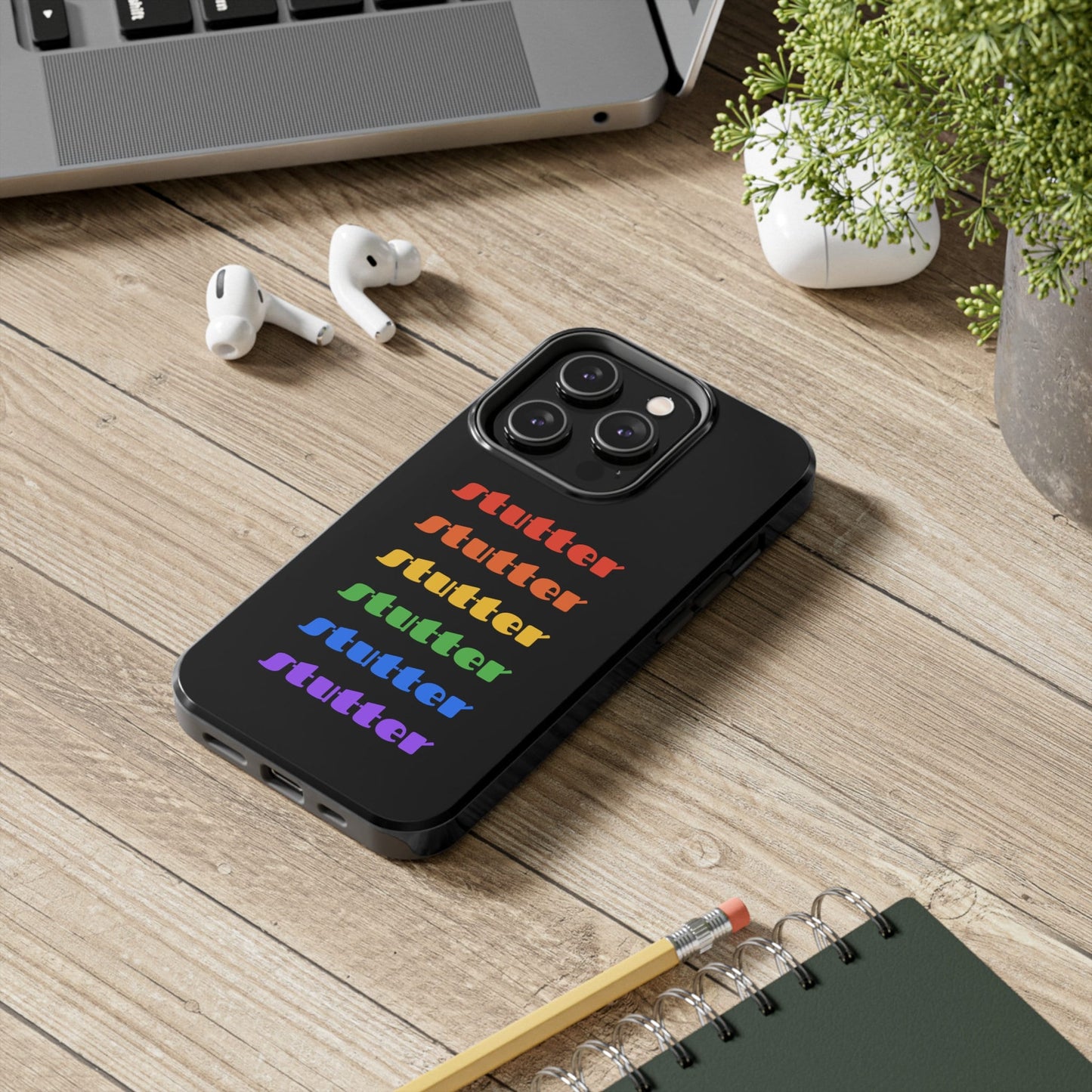 Stutter Pride Rainbow Tough Phone Case