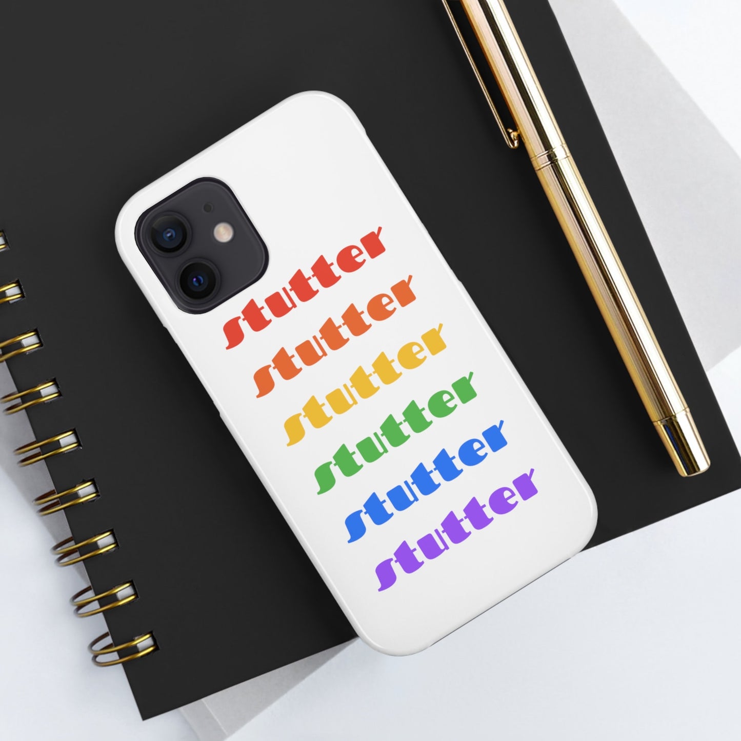 Stutter Pride Rainbow Tough Phone Case