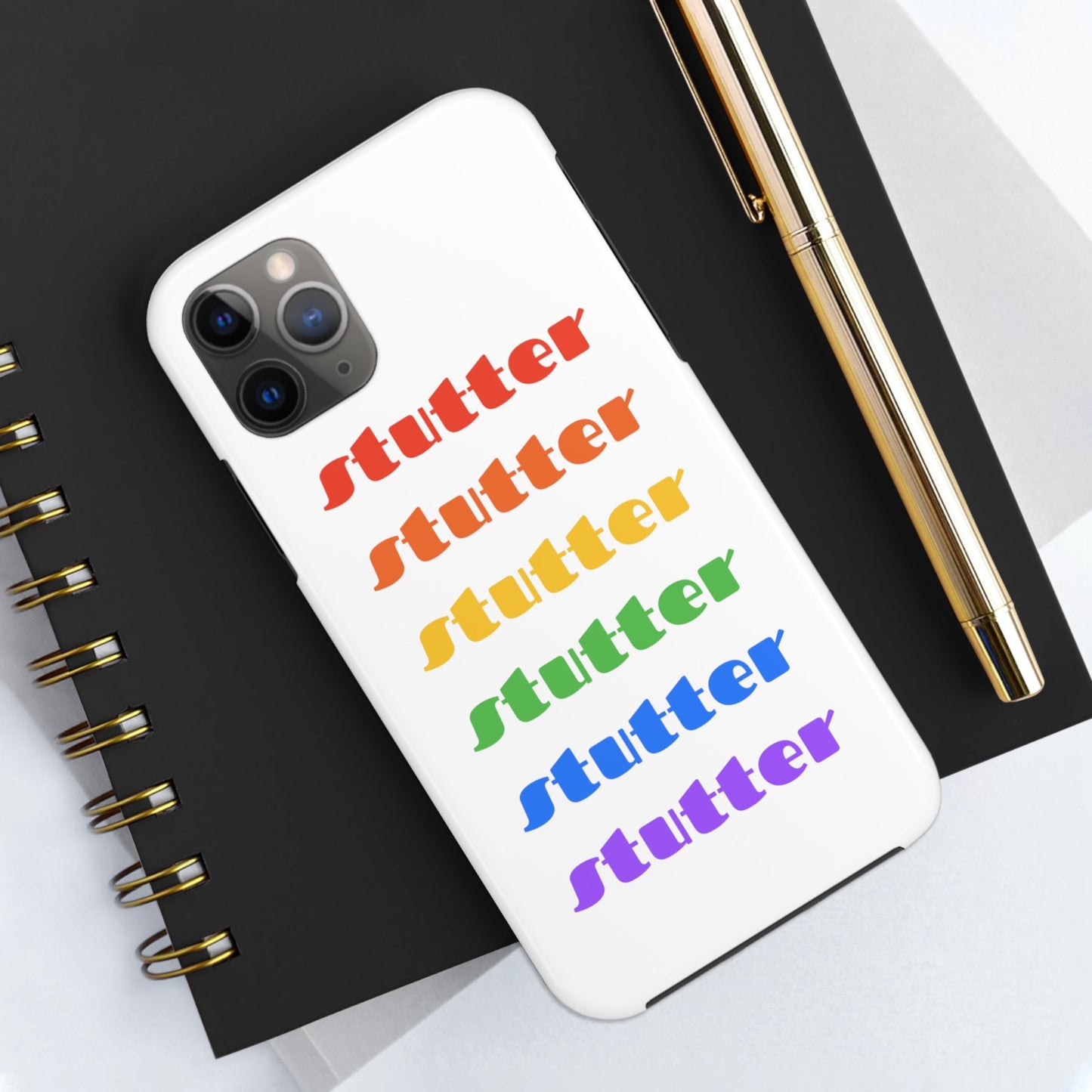 Stutter Pride Rainbow Tough Phone Case